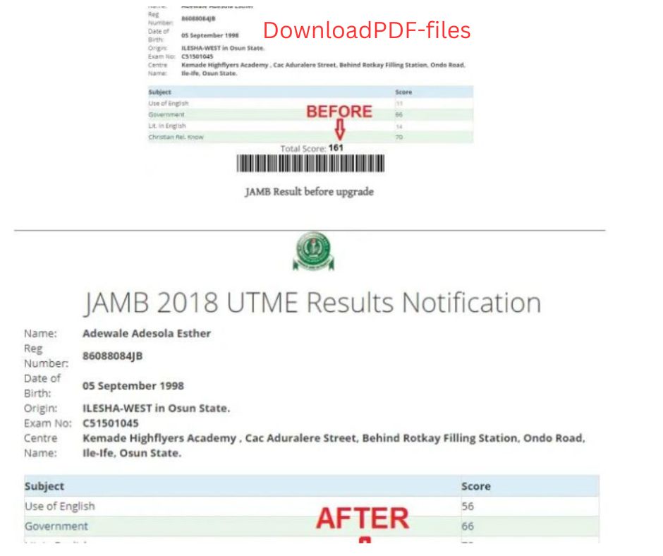 JAMB Result Upgrade