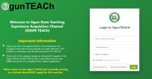 Read more about the article OgunTeach Teachers Recruitment 2024 Application Portal Login Update