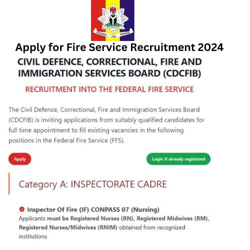 Federal Fire Service Recruitment Form Portal 2024.