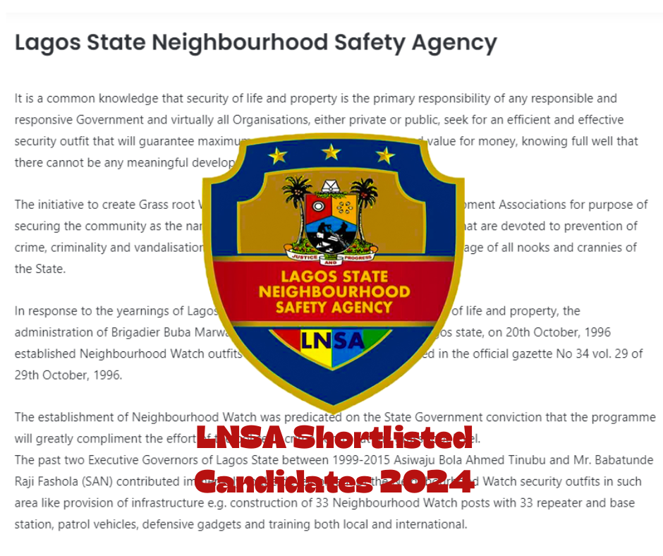 LNSA Shortlisted Candidates 2024/2025: LNSA Training Exercise